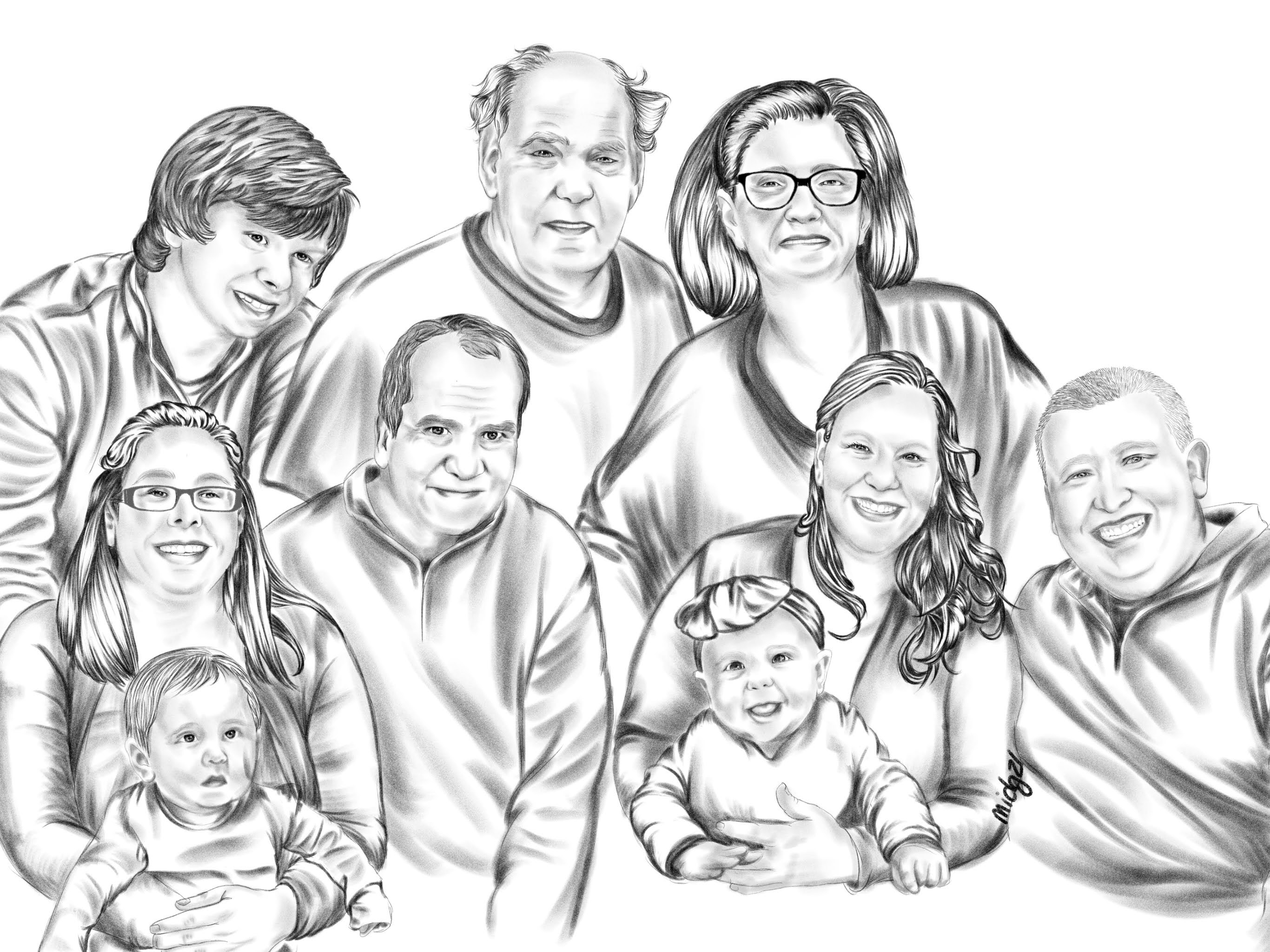 Family Portrait Drawing – Portrait Artist | Shayne Wise Art